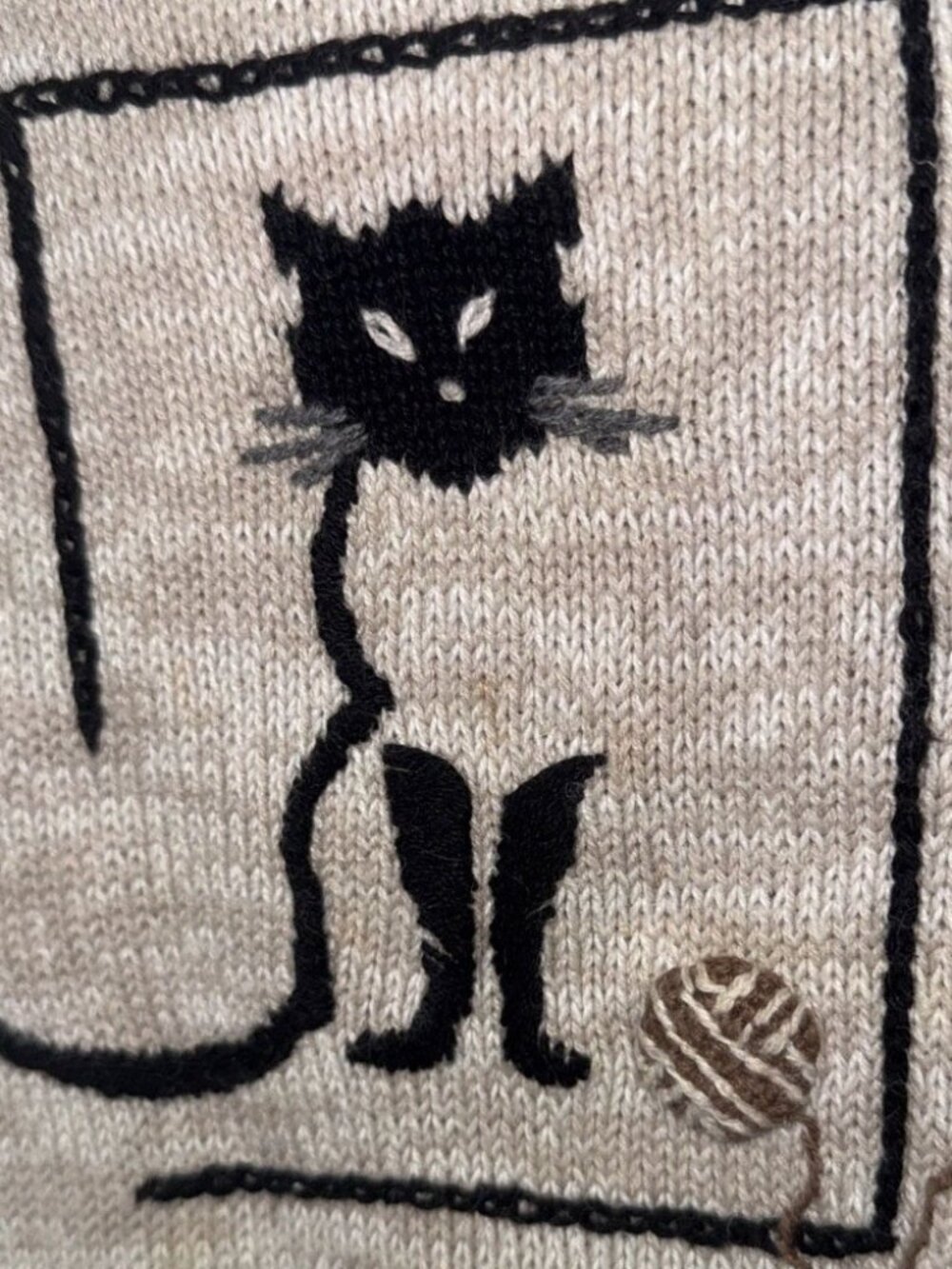 Vintage Christopher & Banks Short Sleeve Cat Knit Sweater Shirt - Picture 2 of 5
